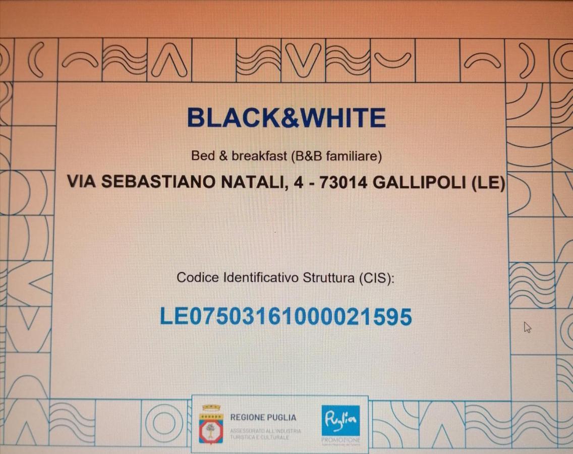 B&B Black-And-White Gallipoli Kültér fotó